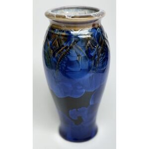 BILL CAMPBELL 7.5" Ink Blue Crystalline Glaze Signed Vase #6623